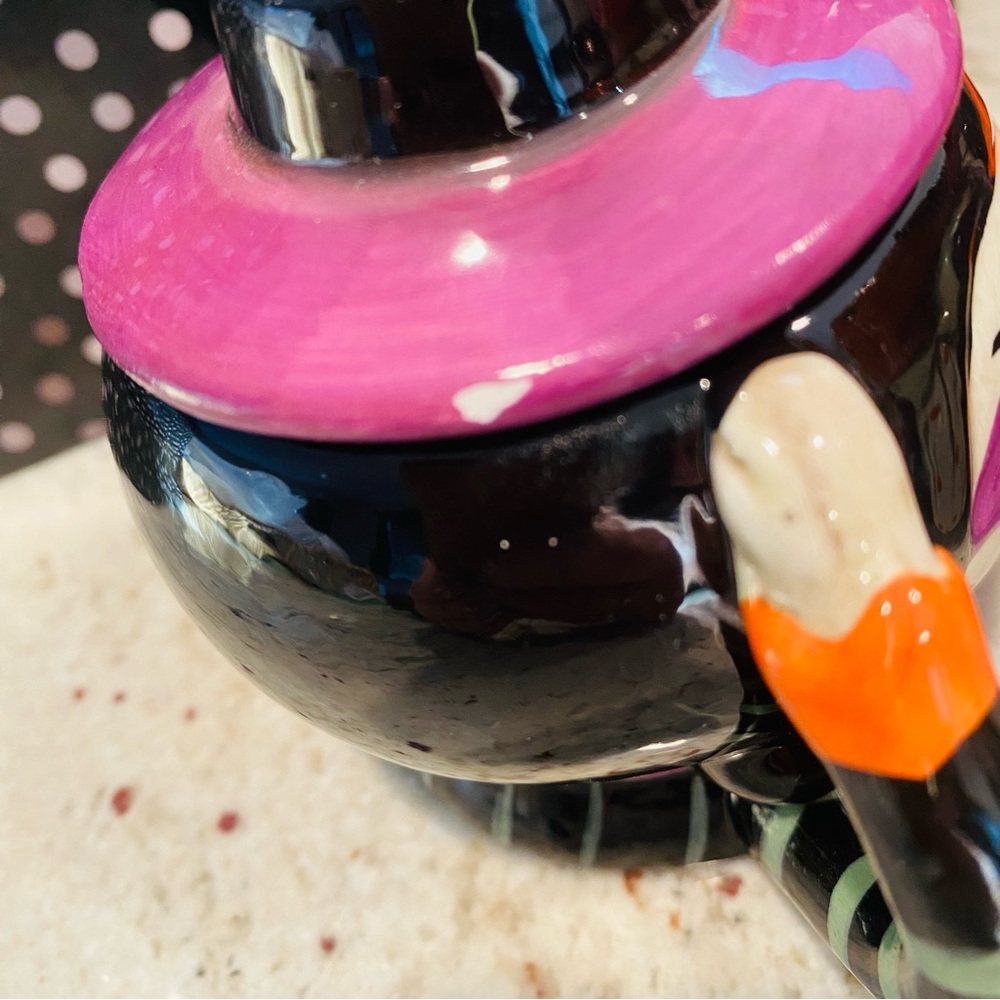 Johanna Parker Witch Hat Salt & Pepper Shaker Vintage Style Halloween Transpac - Picture 10 of 11